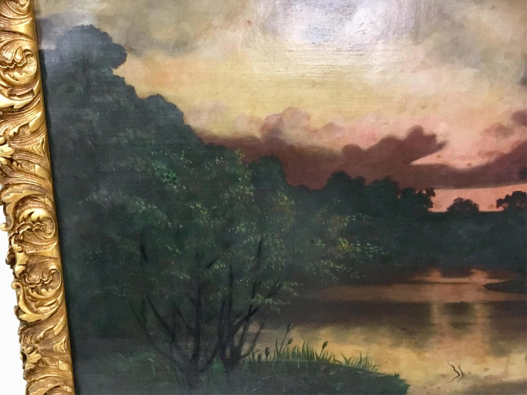 FRAMED LANDSCAPE OIL PAINTING ON CANVAS