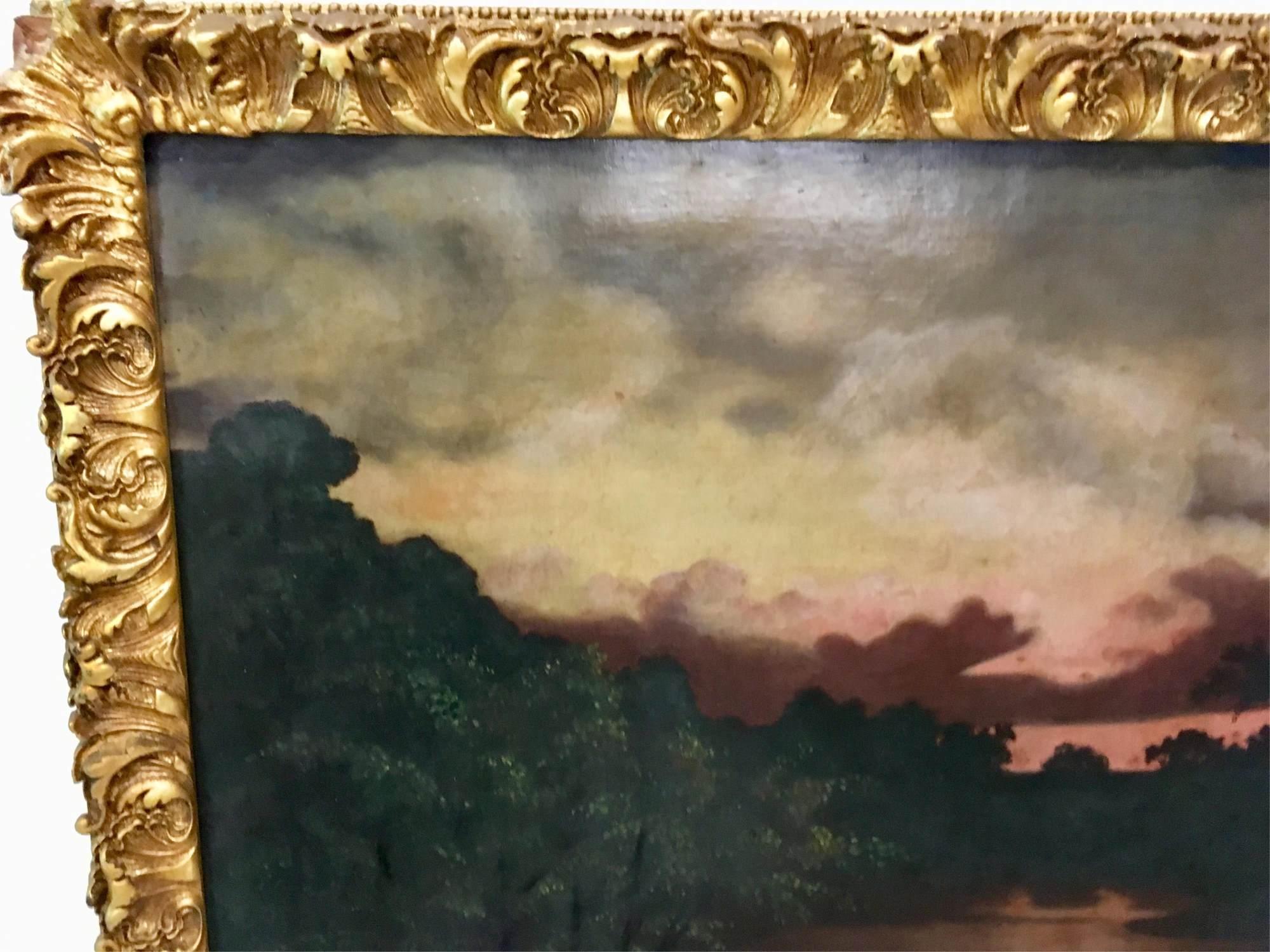 FRAMED LANDSCAPE OIL PAINTING ON CANVAS