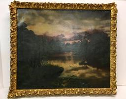 FRAMED LANDSCAPE OIL PAINTING ON CANVAS