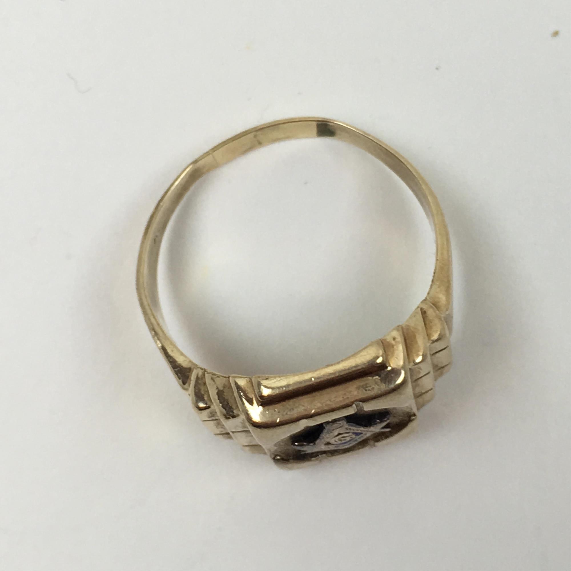 10K YELLOW GOLD MASONIC FREEMASON RING