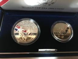 1994 WORLD CUP COIN - DOLLAR / HALF DOLLAR PROOF