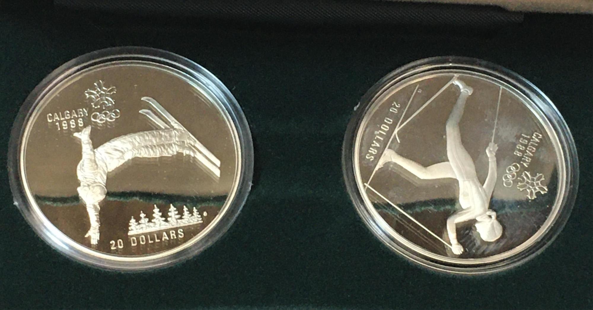 2 CALGERY 1988 OLYMPIC STERLING PROOF COINS