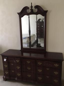 DOUBLE BLOCK FRONT DRESSER & MIRROR