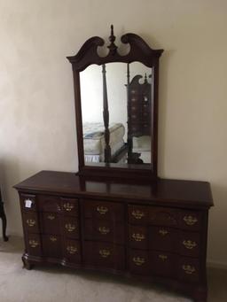 DOUBLE BLOCK FRONT DRESSER & MIRROR