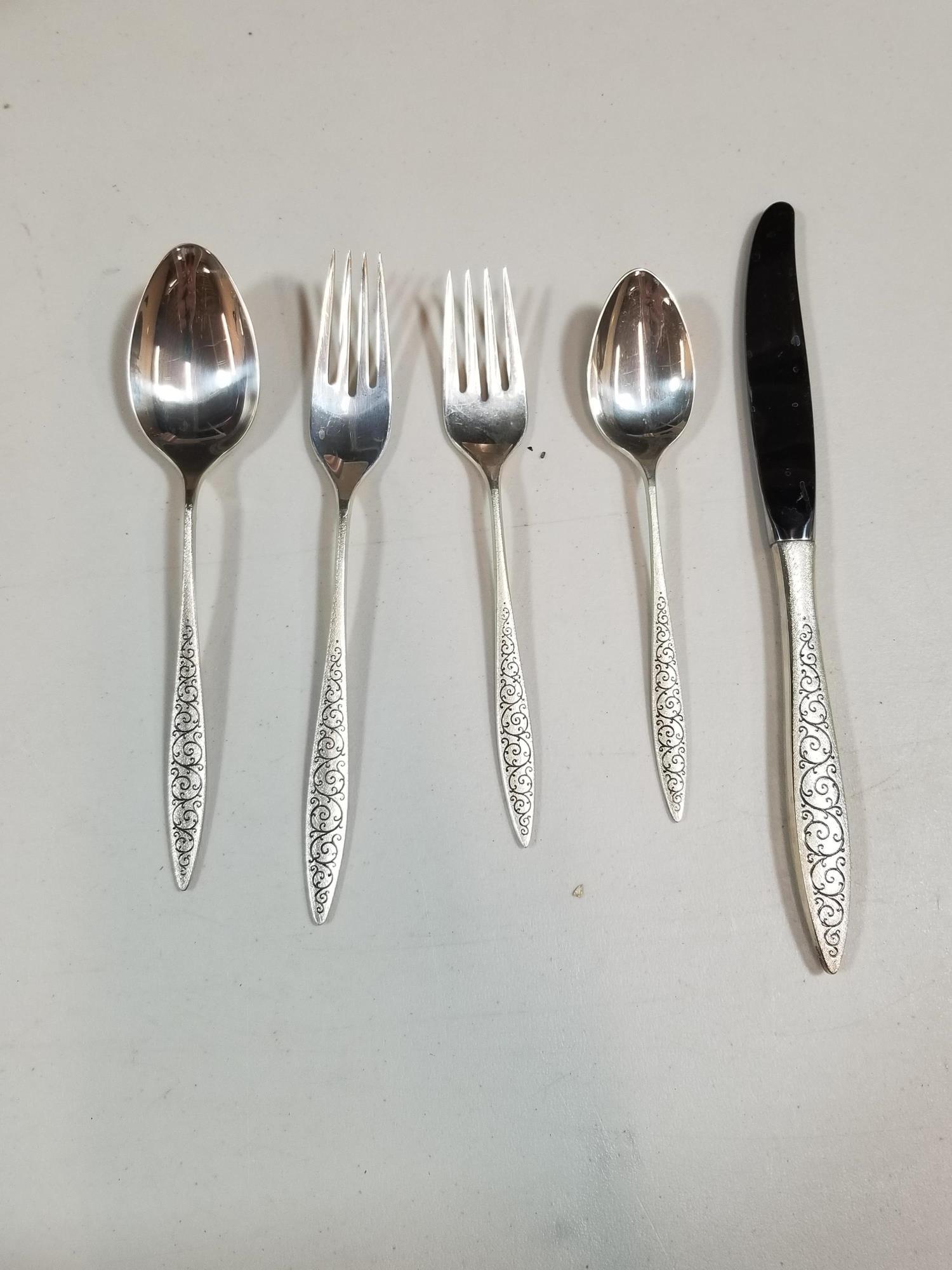 STERLING SILVERWARE SET WITH WOODEN BOX