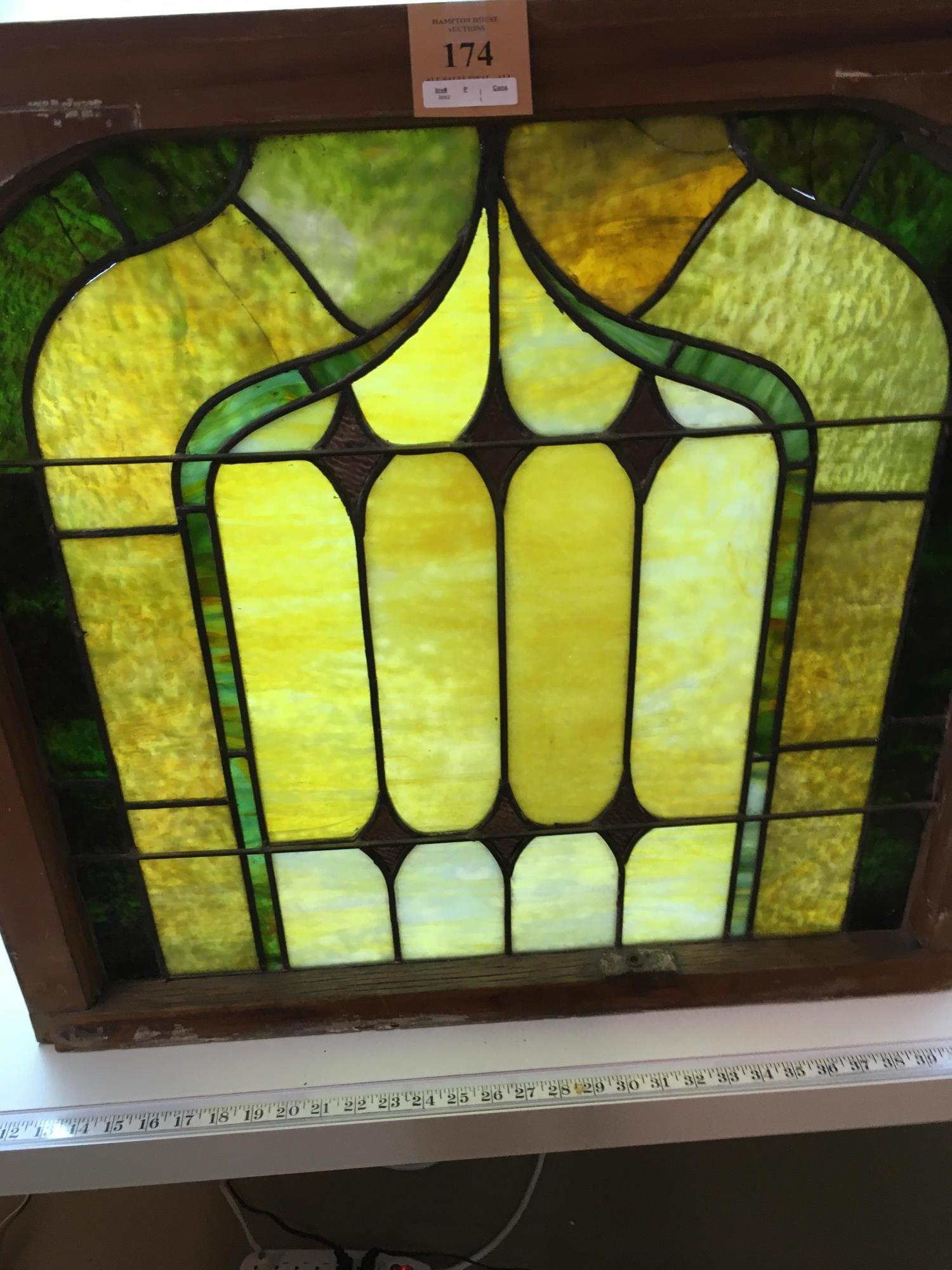ANTIQUE STAINED GLASS WINDOW PANE