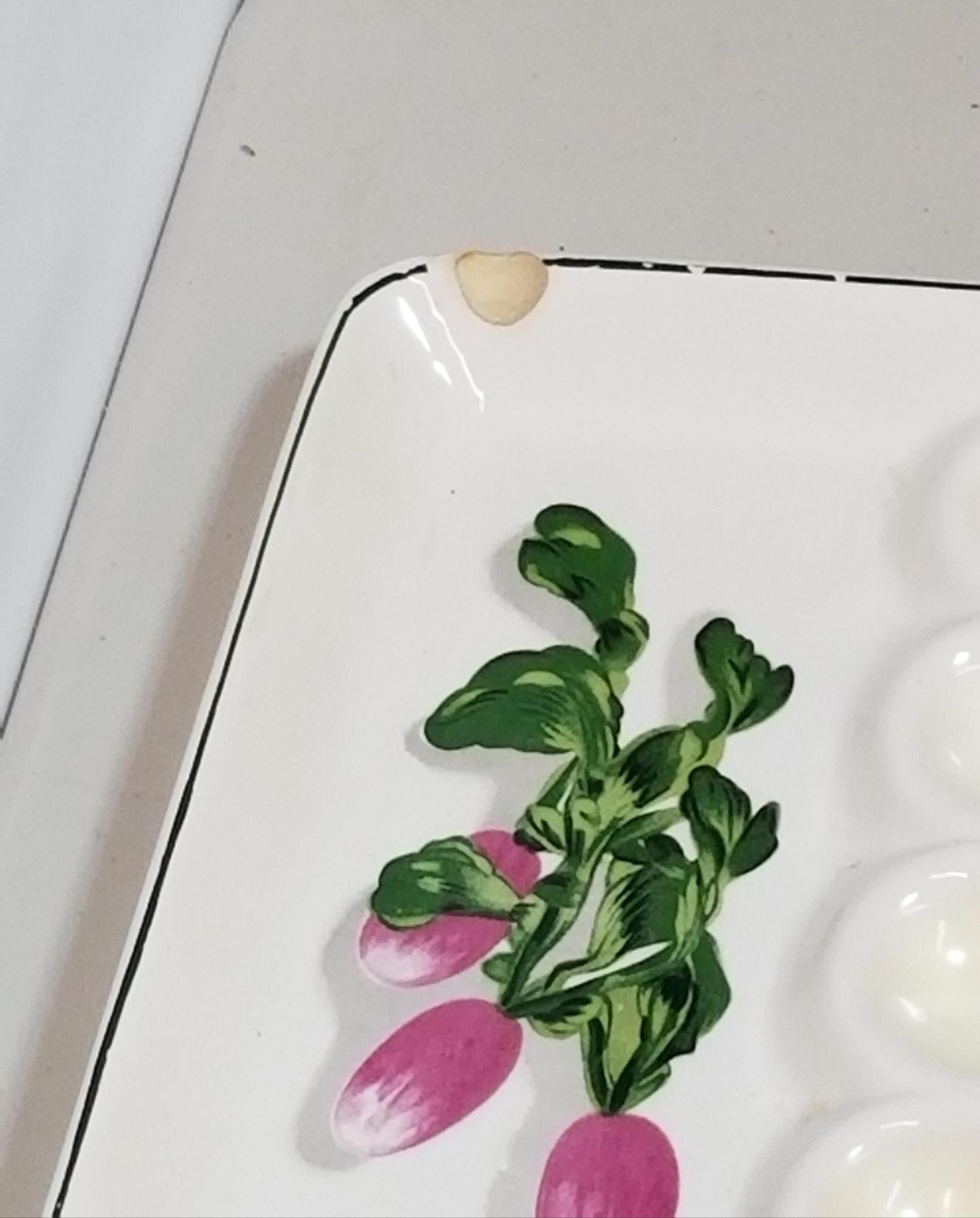 ORNAMENTALCERAMIC SERVING TRAY FOR VEGGIES & EGGS