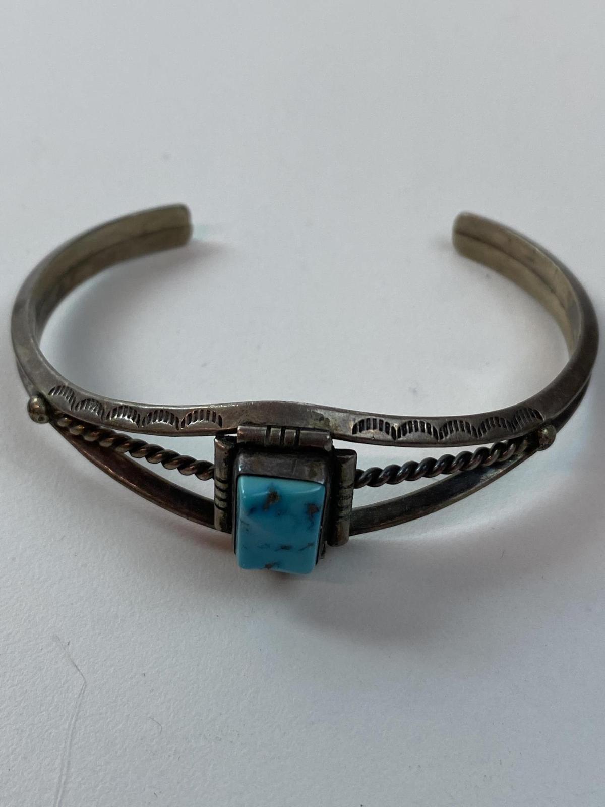 STERLING & TURQUOISE CUFF BRACELET