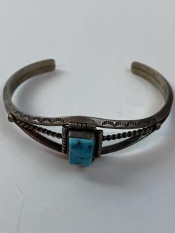 STERLING & TURQUOISE CUFF BRACELET