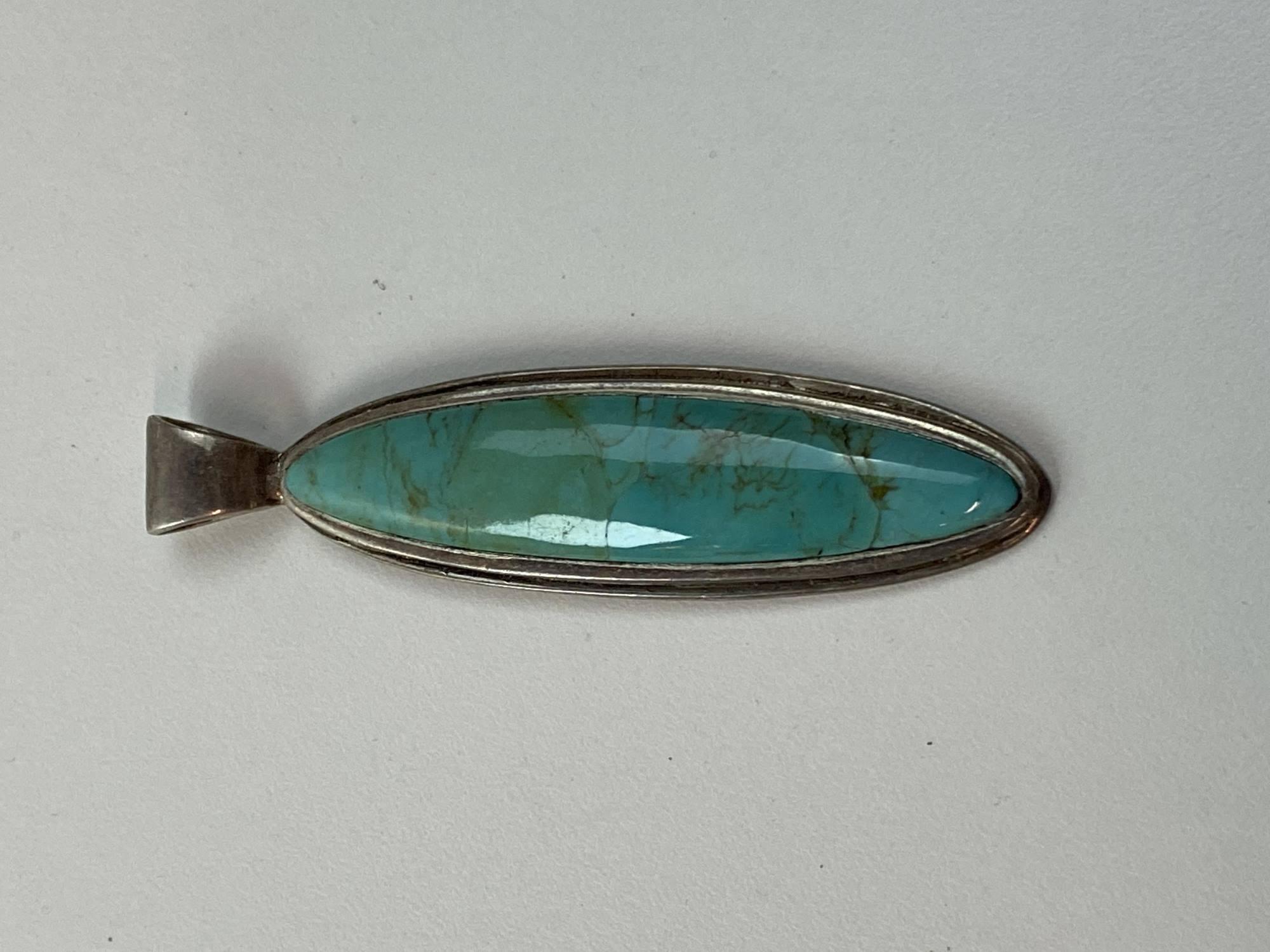 STERLING & TURQUOISE PENDANT