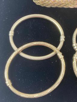 GROUP OF FIVE STERLING BRACELETS