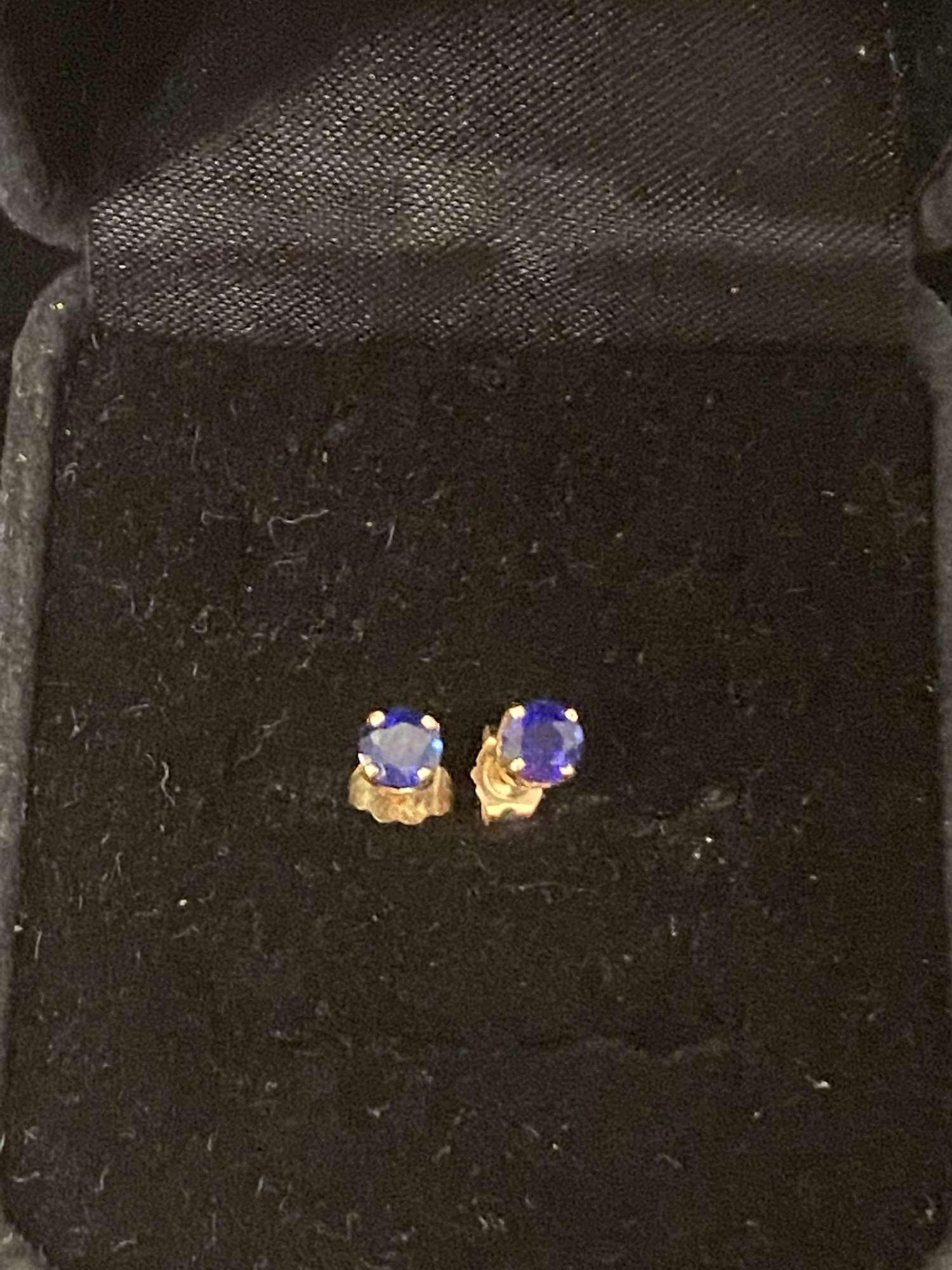 THREE PAIRS OF EARRING WITH STONE 10 & 14K GOLD