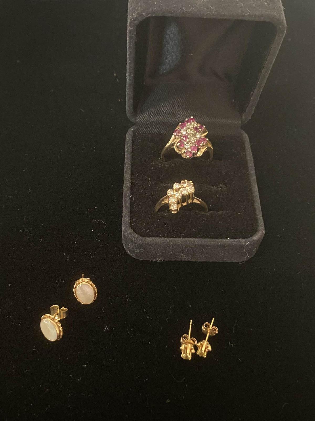 14K GOLD RINGS & EARRINGS