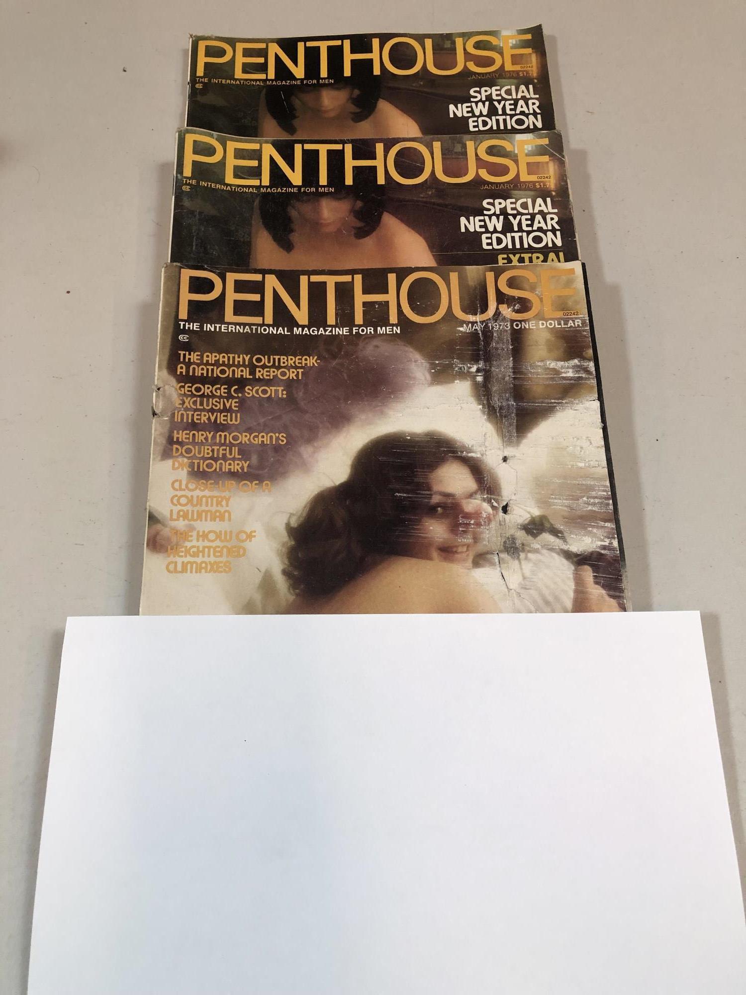 3 PENTHOUSE MAGAZINES - 1970'S