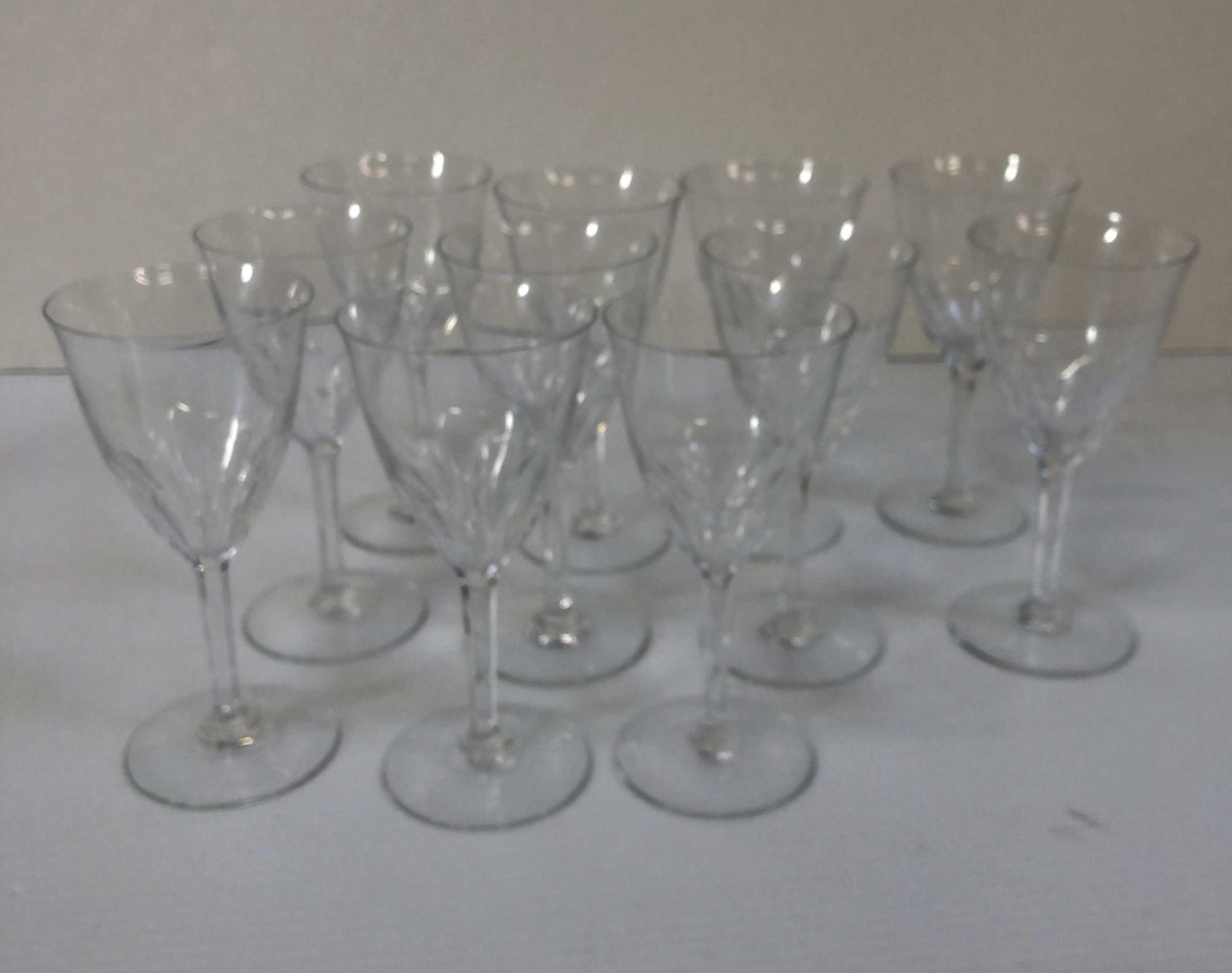 SET OF 11 BACCARAT RED WINE OR CLARET GLASSES