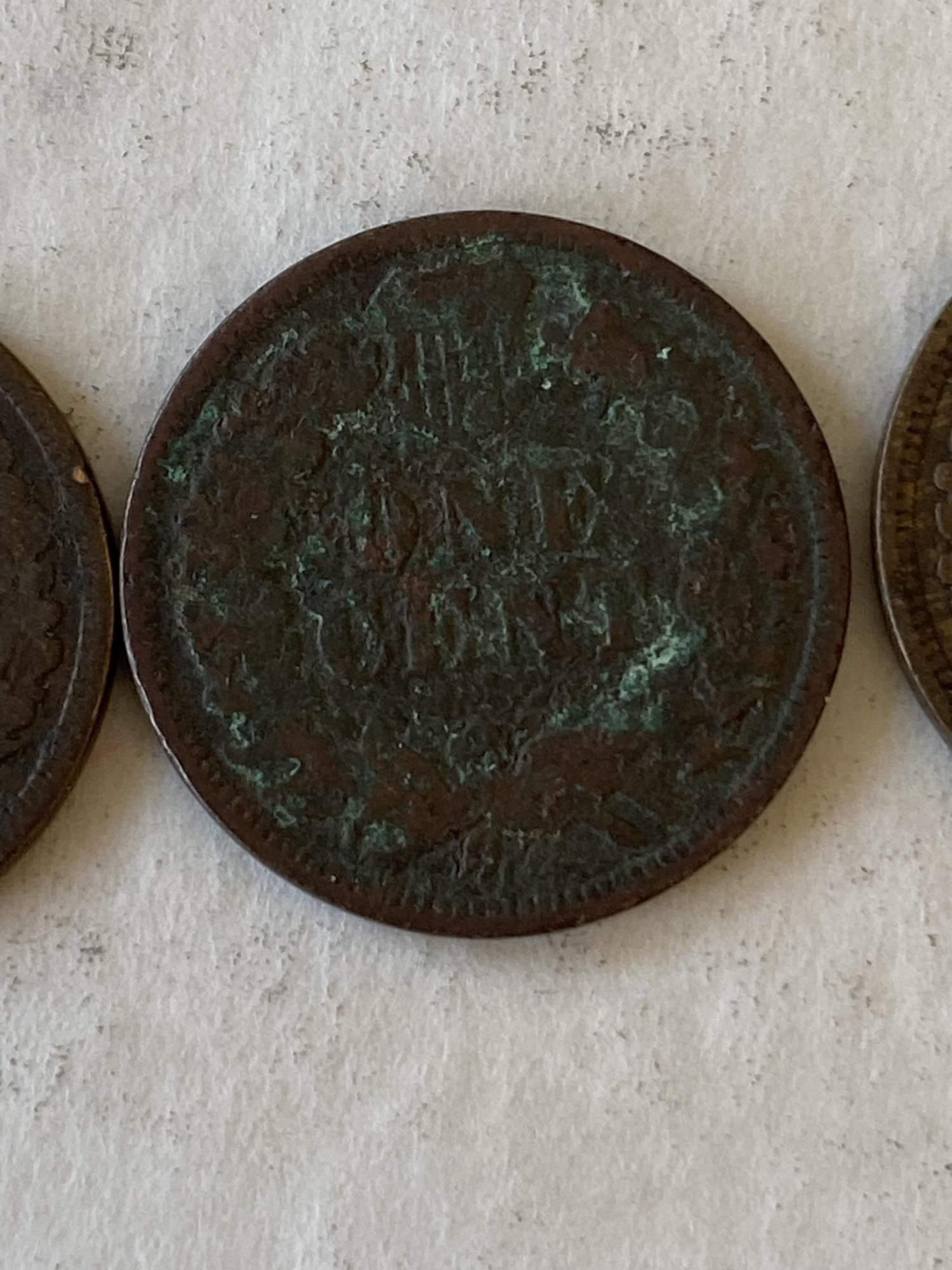 FIVE INDIAN HEAD CENTS