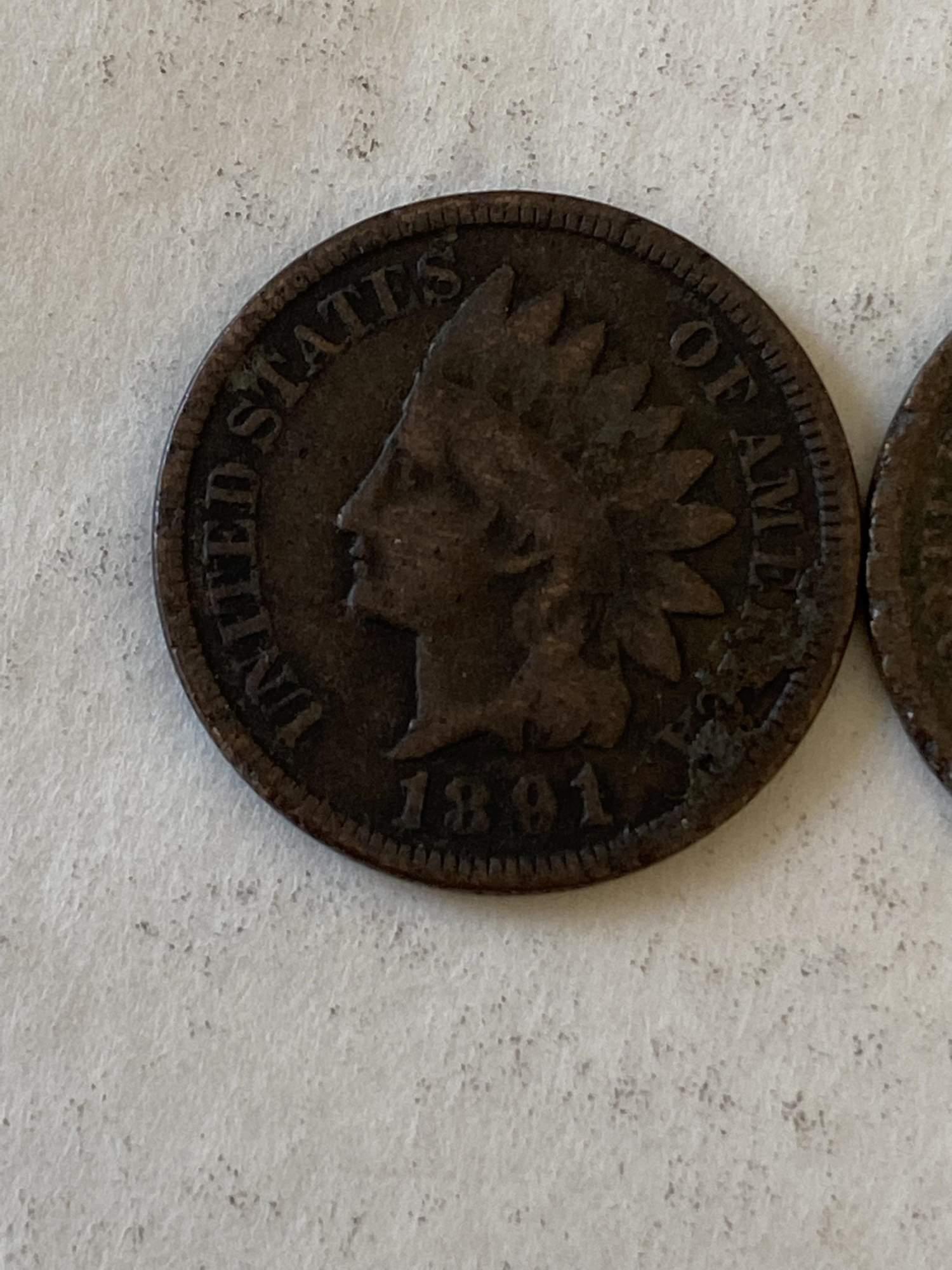 FIVE INDIAN HEAD CENTS