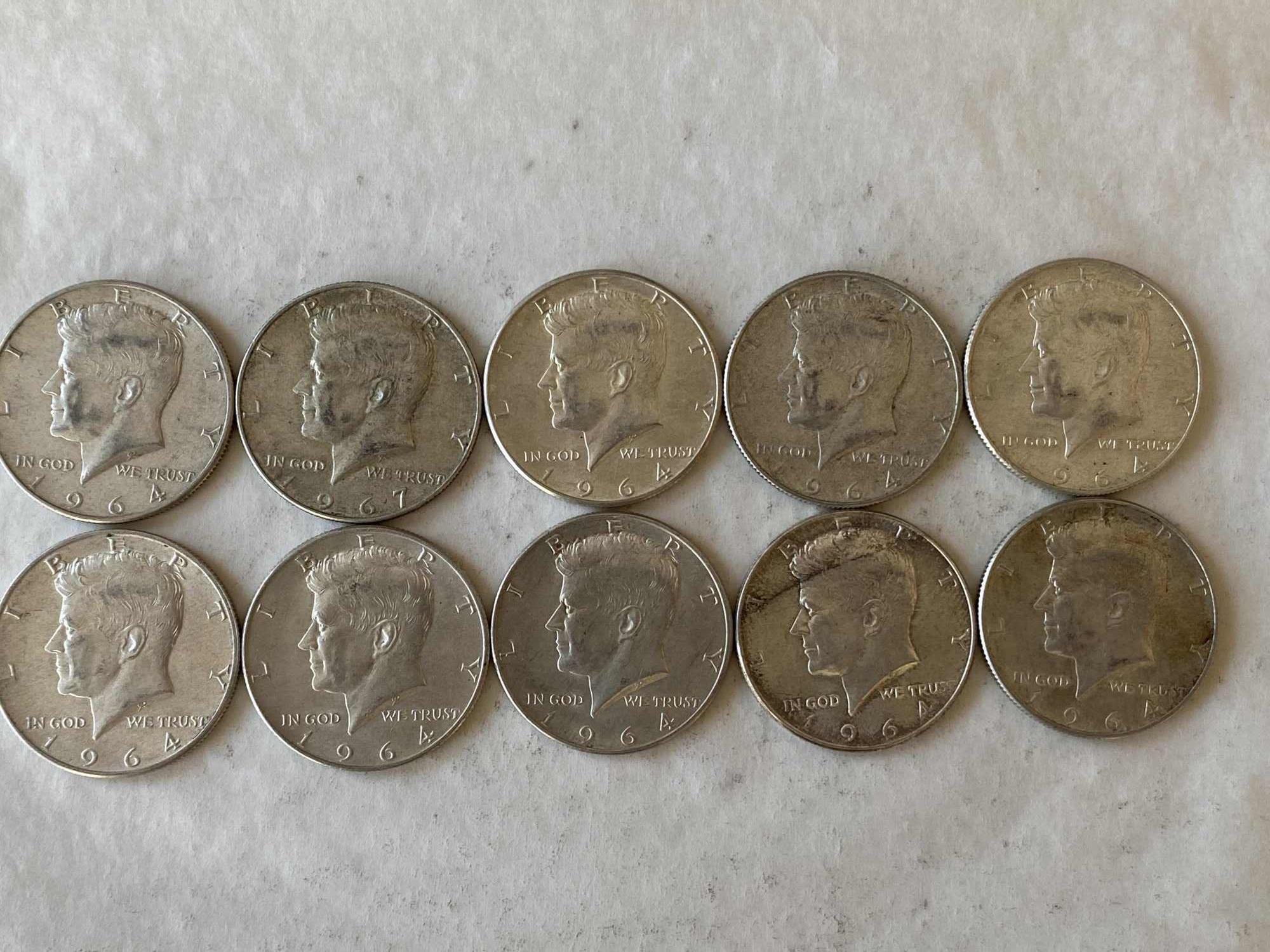 TEN 1964 JFK HALVES