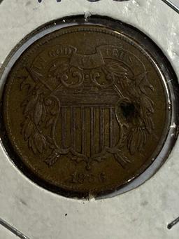 1866 TWO CENT PIECE