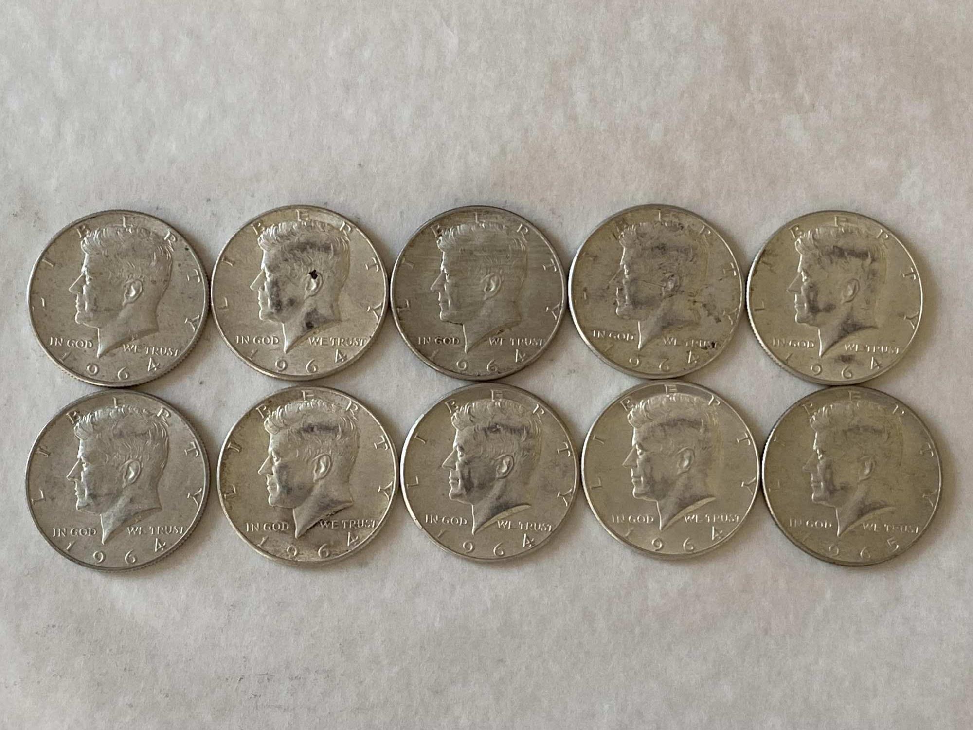 TEN 1964 JFK HALVES