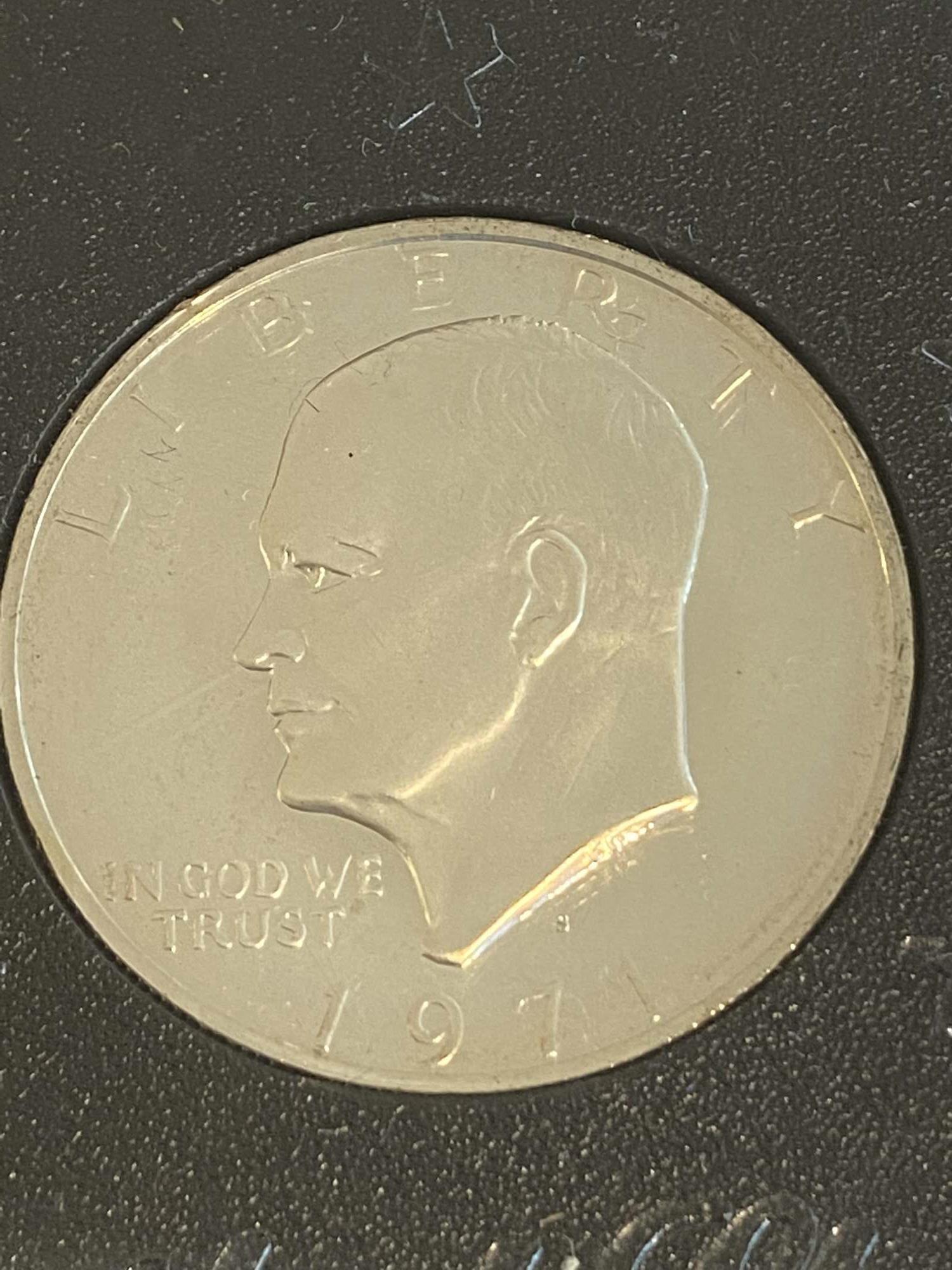 TWO 1971 "IKE" PROOF DOLLARS - ENCASED