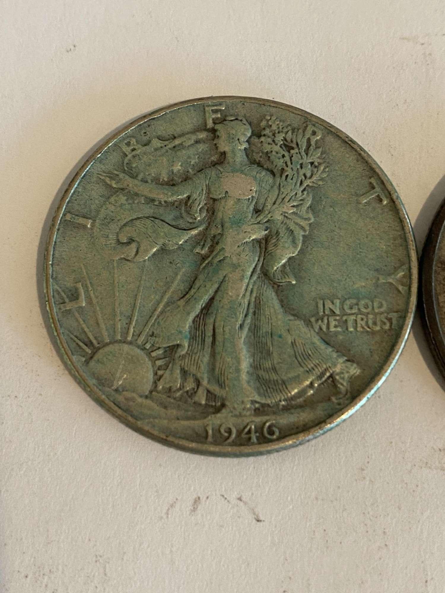 THREE WALKING LIBERTY HALF DOLLARS