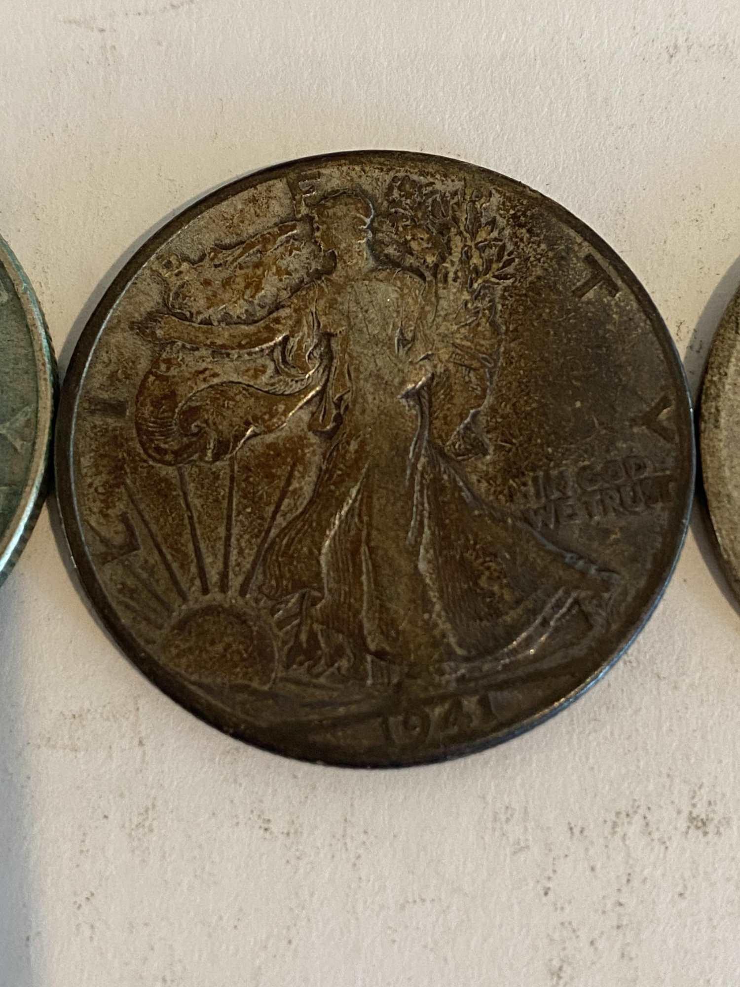 THREE WALKING LIBERTY HALF DOLLARS