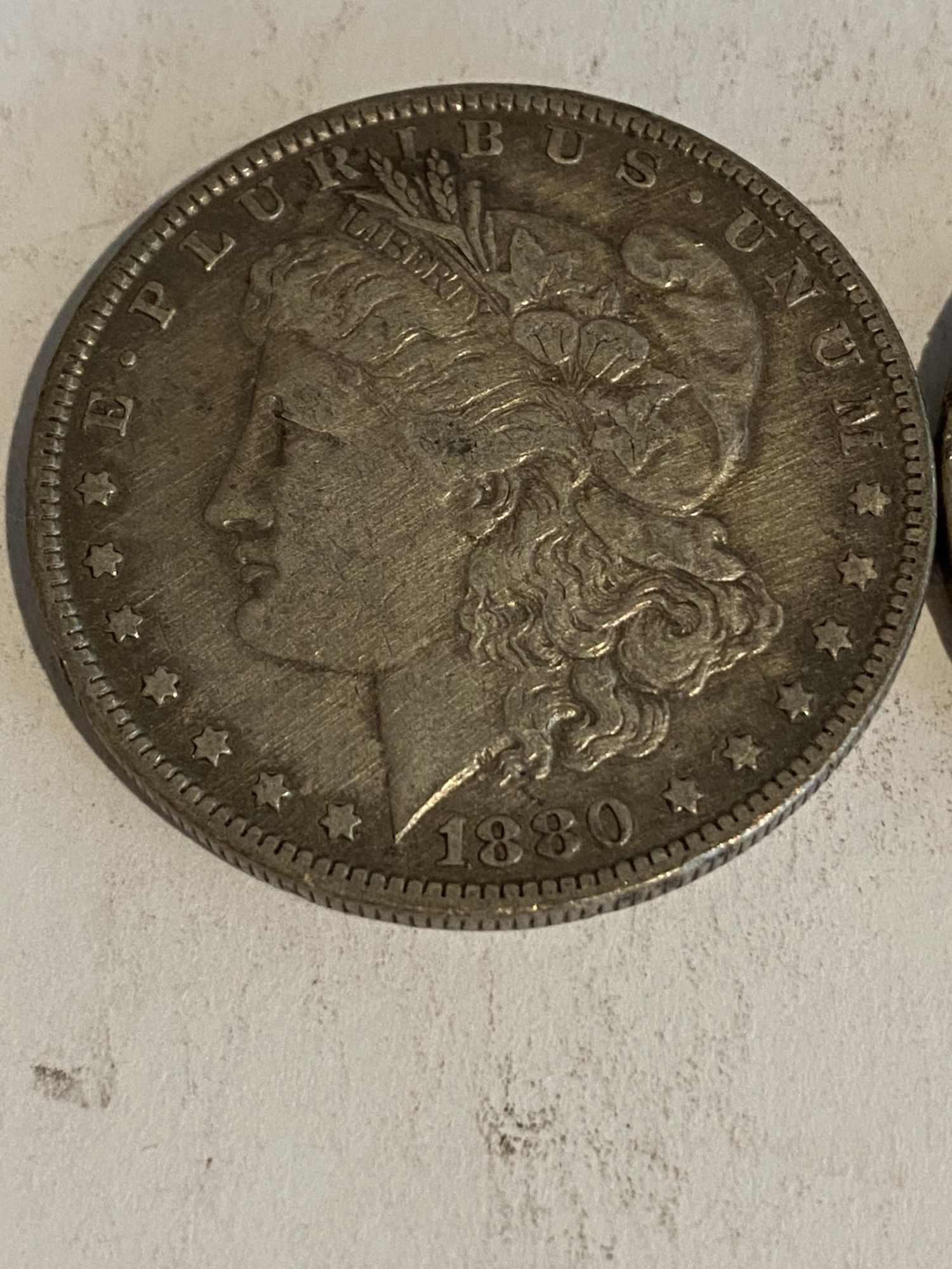 TWO MORGAN DOLLARS - 1880-O / 1881