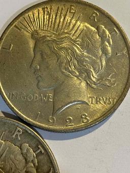 THREE PEACE DOLLARS - 2 - 1923 & 1922