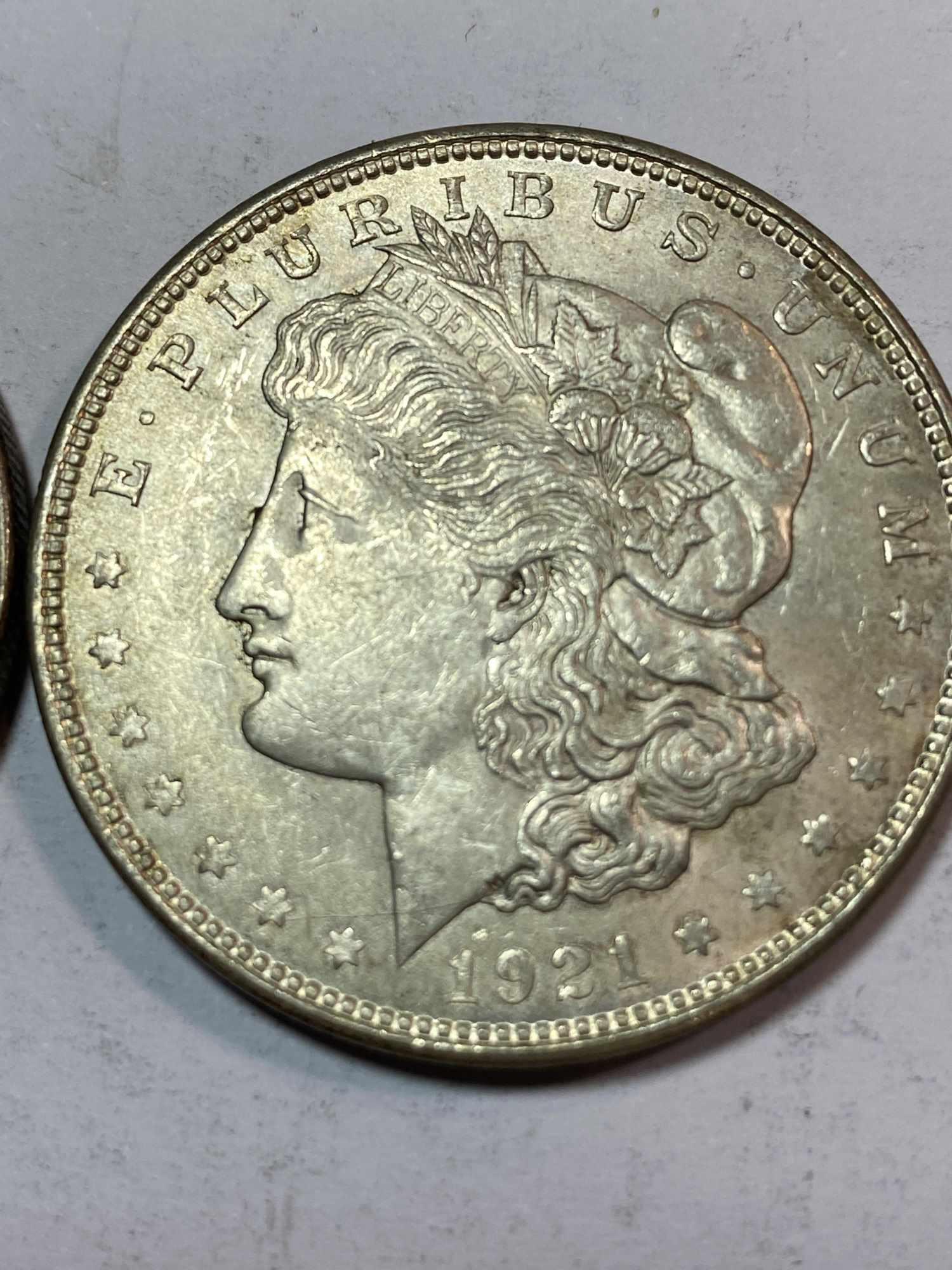 TWO 1921 MORGAN DOLLARS