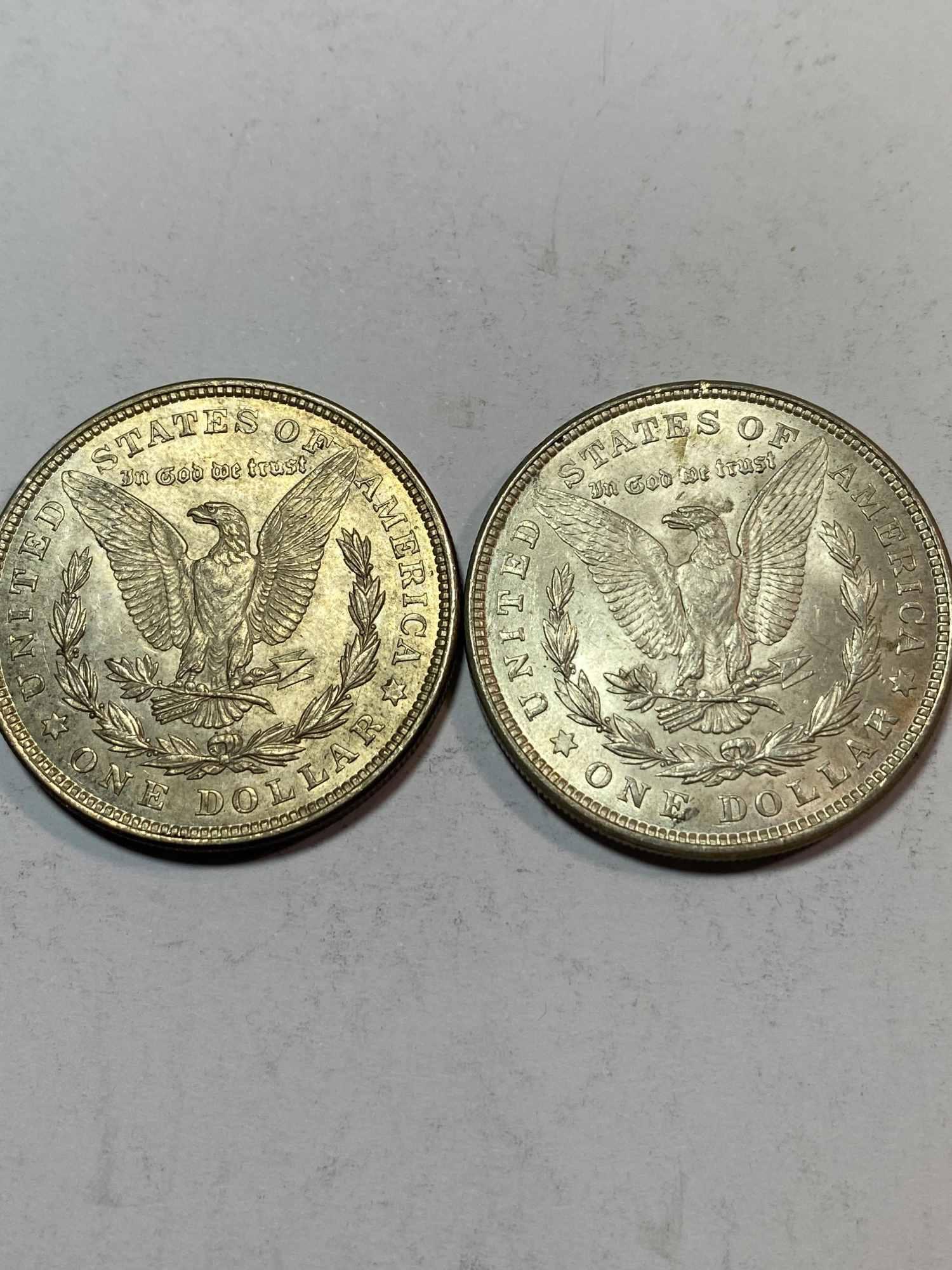 TWO 1921 MORGAN DOLLARS