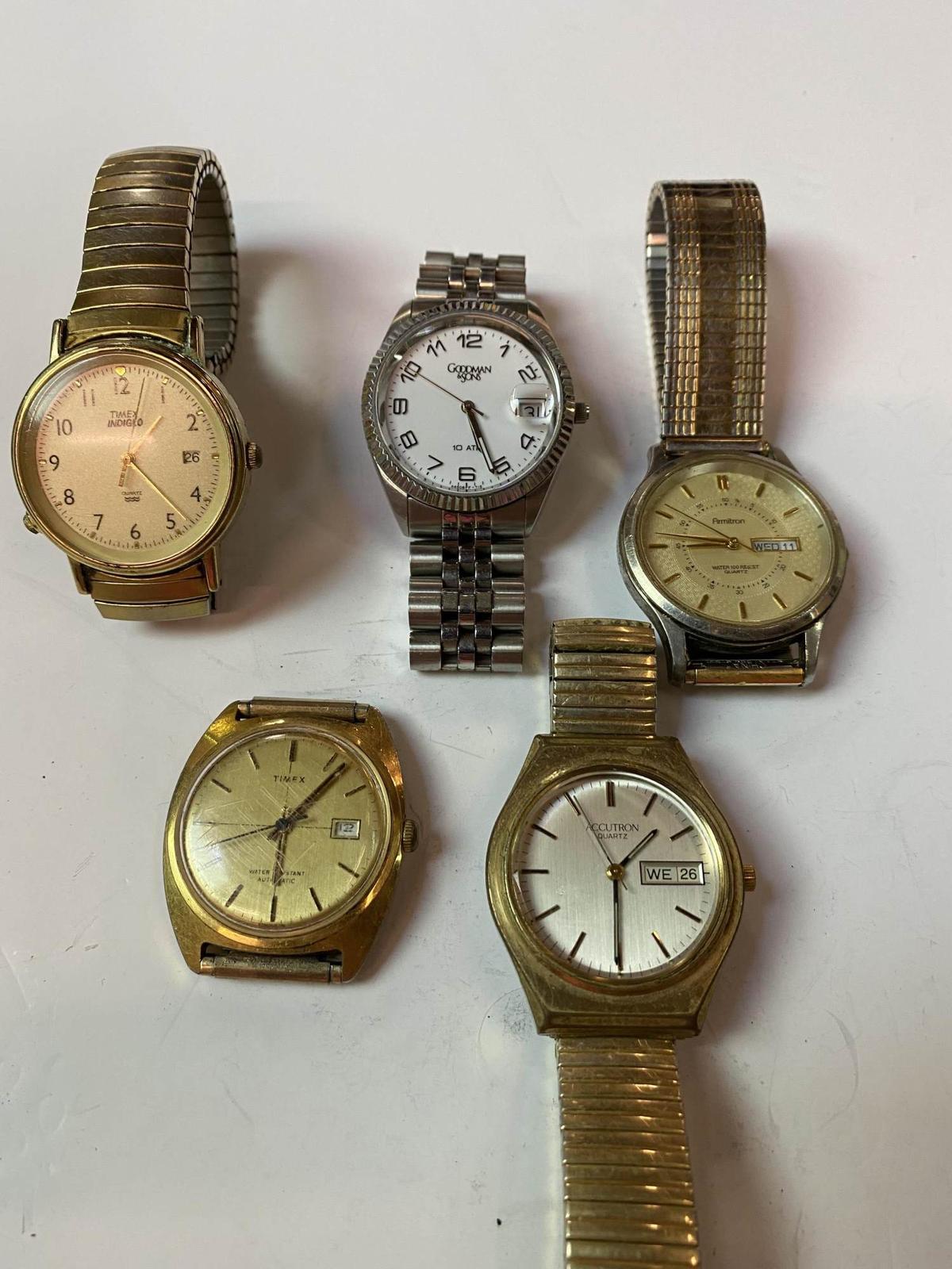 FIVE MEN'S WRIST WATCHES