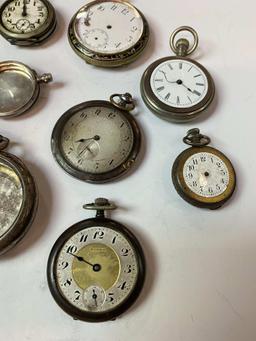 GROUP OF 12 POCKET WATCHES / CASES / PARTS