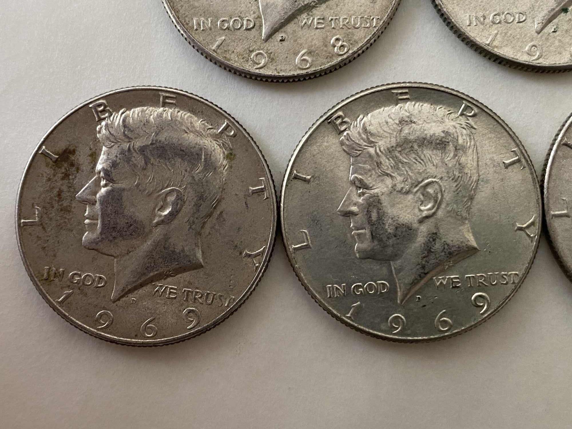 SEVEN JFK HALVES