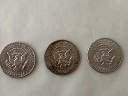 THREE 1969 JFK HALVES - GOOD DETAIL