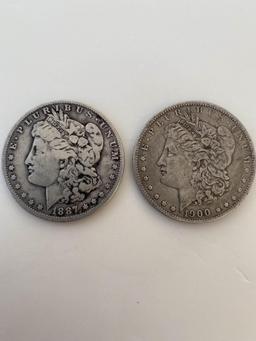 BETTER - 2 MORGANS - 1887O & 1900O