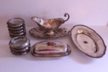 12 PIECES OF STERLING / SILVER PLATE