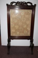 PAIR OF VINTAGE FOOTED FIREPLACE SCREENS