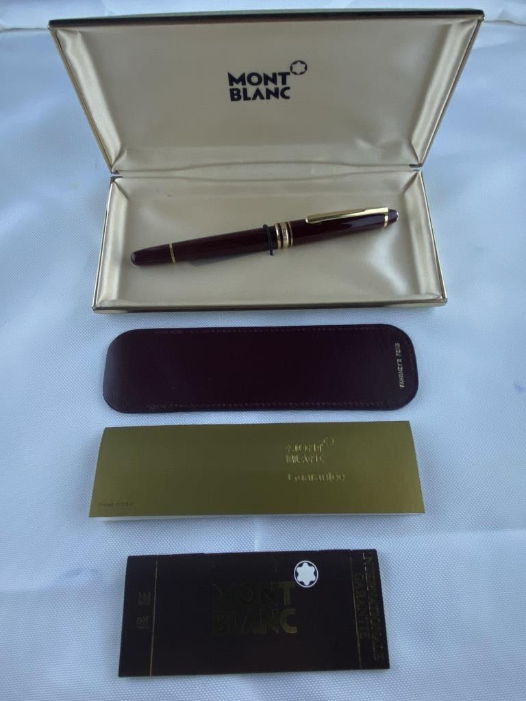 MONT BLANC BURGUNDY ROLLER BALL