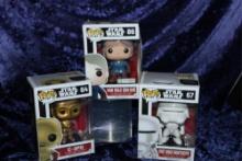 3 STAR WARS FUNKO POPS