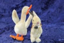 2 STEIFF ANIMALS  DUCK  AND RABBIT