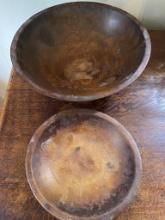 PAIR OF WOODEN BOWLS