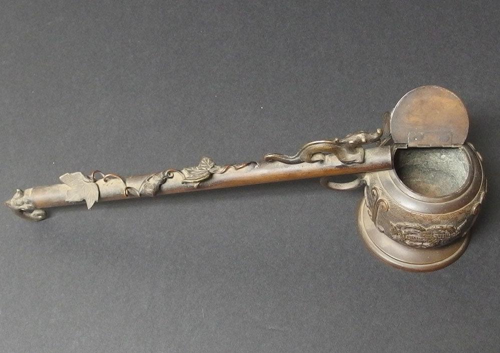 CHINESE BRONZE OPIUM PIPE