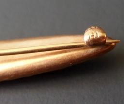 14KT GOLD ART NOUVEAU  BAR PIN