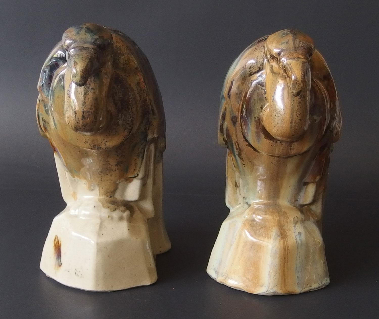 ART POTTERY VULTURES FLOWER FROGS