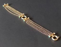 VINTAGE 14KT GOLD 5-LINK CHAIN BRACELET