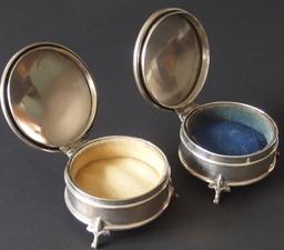 PAIR ENGLISH STERLING JEWELRY BOXES