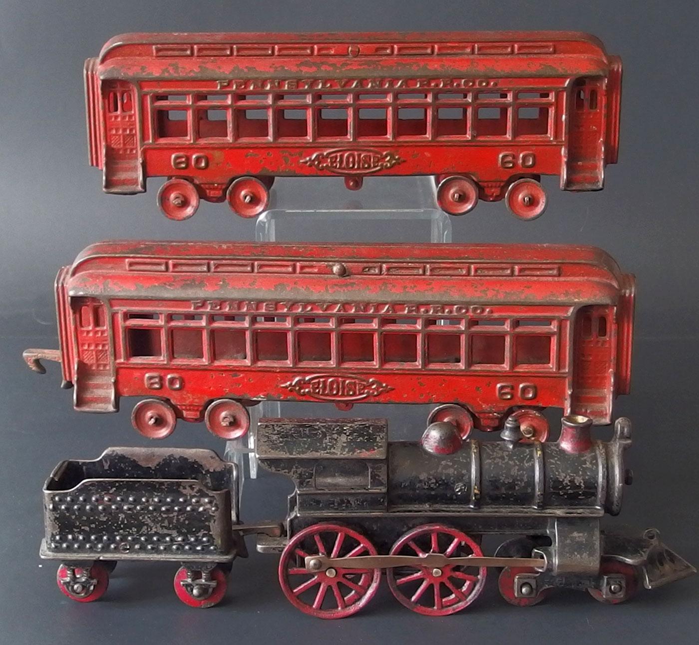 HUBLEY CAST IRON FLOOR TOY TRAIN SET