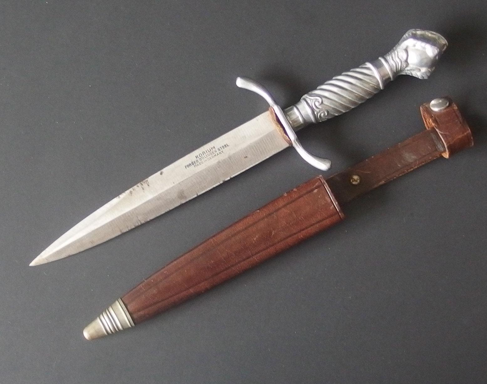 WWII ERA KORIUM CLAW POMMEL DAGGER W SHEATH