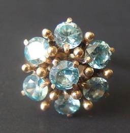 VINTAGE 18KT GOLD & AQUAMARINE RING